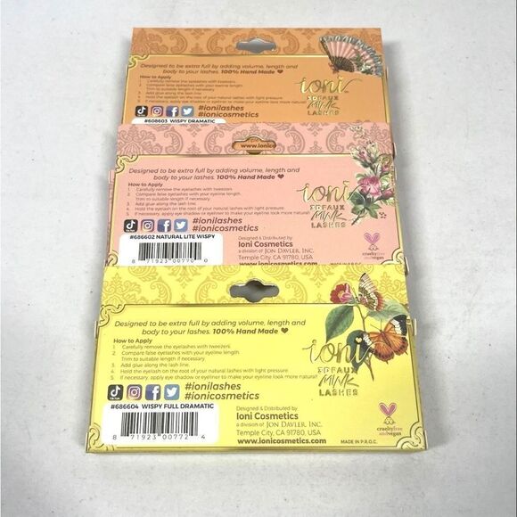 Ioni Faux Mink Lashes Handmade Eyelash Wispy Dramatic Full Dramatic Lite 3 Pc - Picture 6 of 6